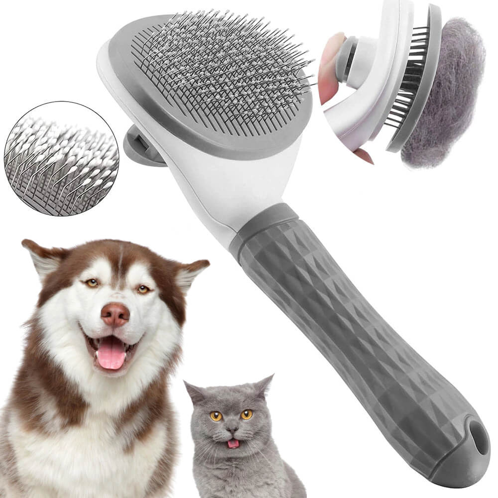 Escova Pente Pet em Plástico e Metal Petzen™ | Remove Pelos com Conforto