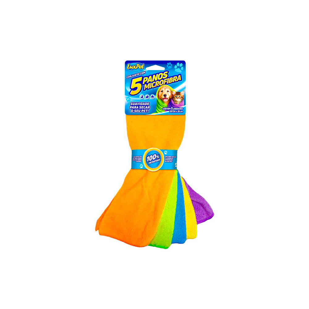 Kit Pano Multiuso de Microfibra 5 Unidades – Limpeza Segura para Pets | ForPatas