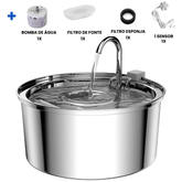Bebedouro Inoxidável e Fonte com Filtro Tripla Ação 3,2L - Lupzy™