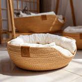 Cama de Bambu Natural para Pet com Travesseiros - Woofline™