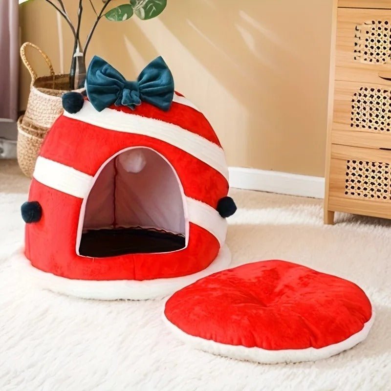 Cama Oval Para Gato de Natal - Lupzy™