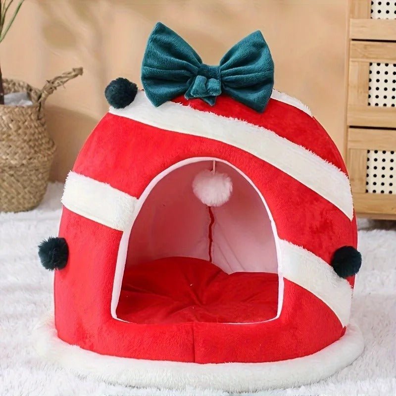 Cama Oval Para Gato de Natal - Lupzy™