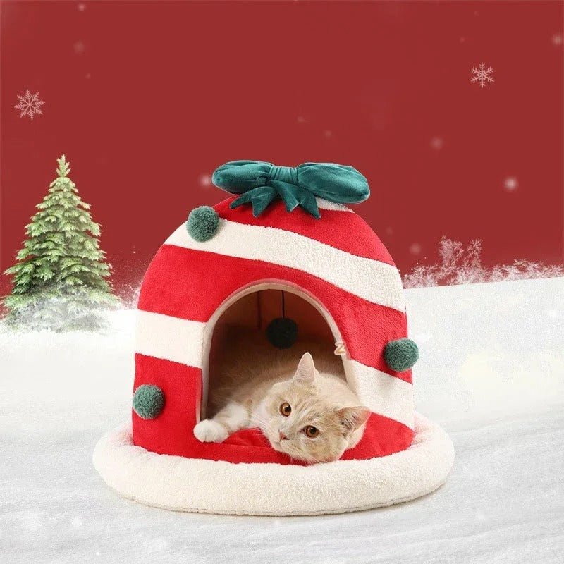 Cama Oval Para Gato de Natal - Lupzy™