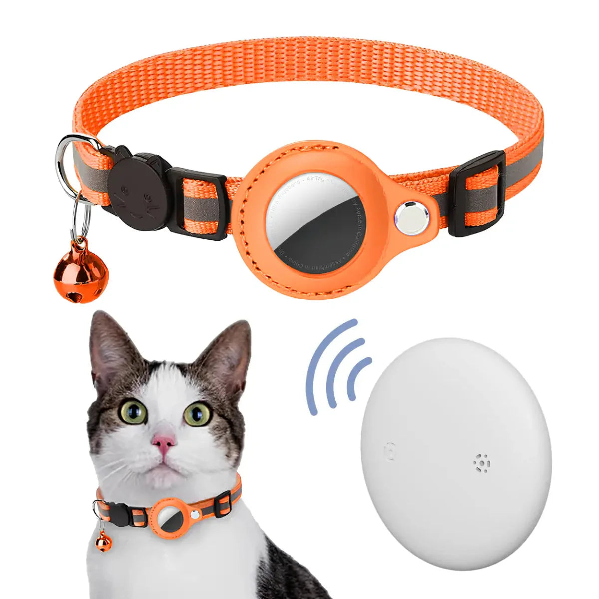 Coleira com Rastreador para Pets Laranja – GPS Anti-Fuga