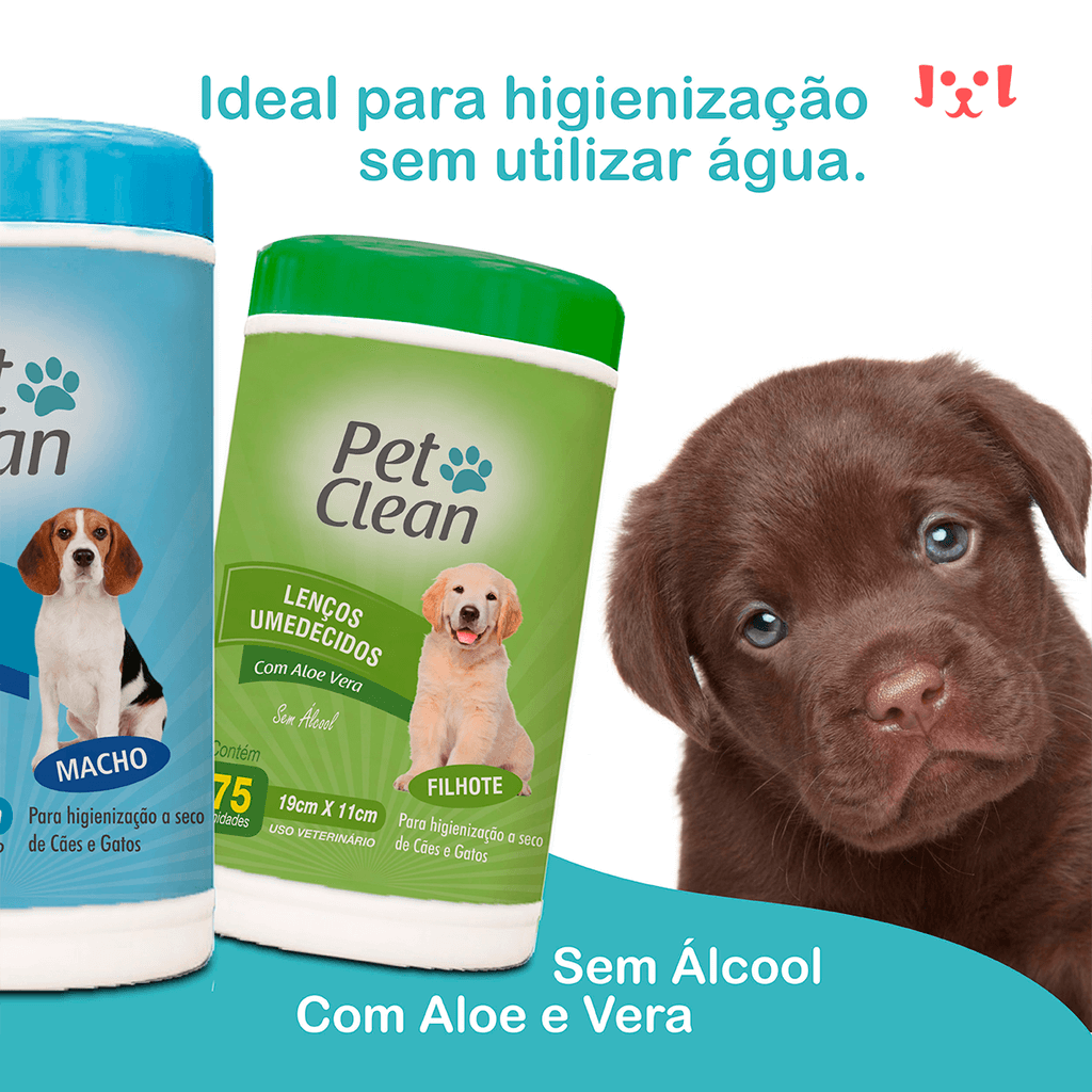 Kit com 3 Pacotes de Lenços Umedecidos para Pets – Higiene Rápida e Segura