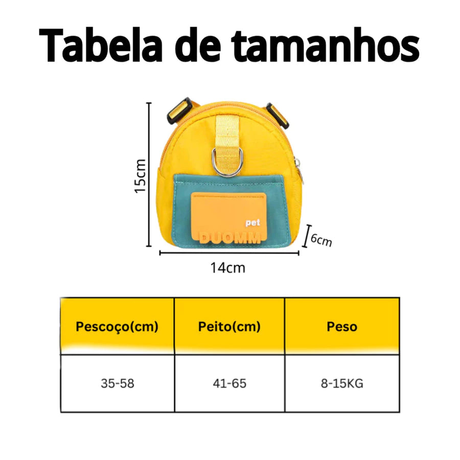 Mochila Pet Impermeável com Guia – PETC™ | Para Cães de Pequeno e Médio Porte
