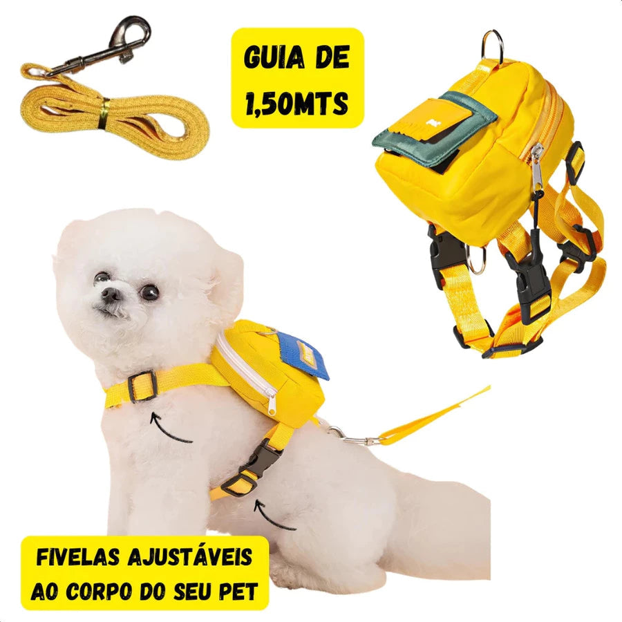 Mochila Pet Impermeável com Guia – PETC™ | Para Cães de Pequeno e Médio Porte