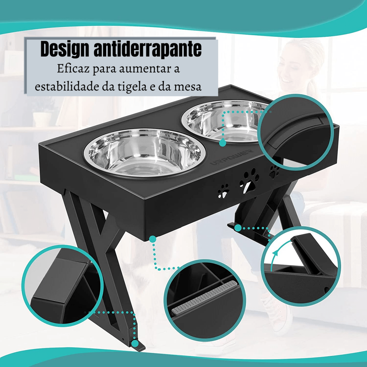 Tigela Ajustável 3 Alturas Grow - Pawzly™