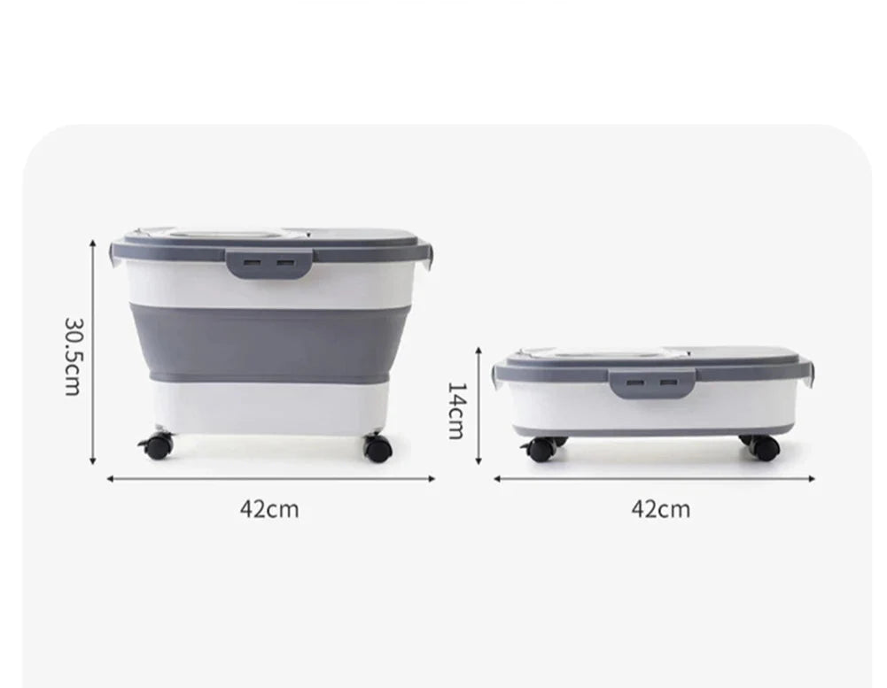 Armazenador Dobrável de Ração 15kg com Copo Medidor – ForPatas