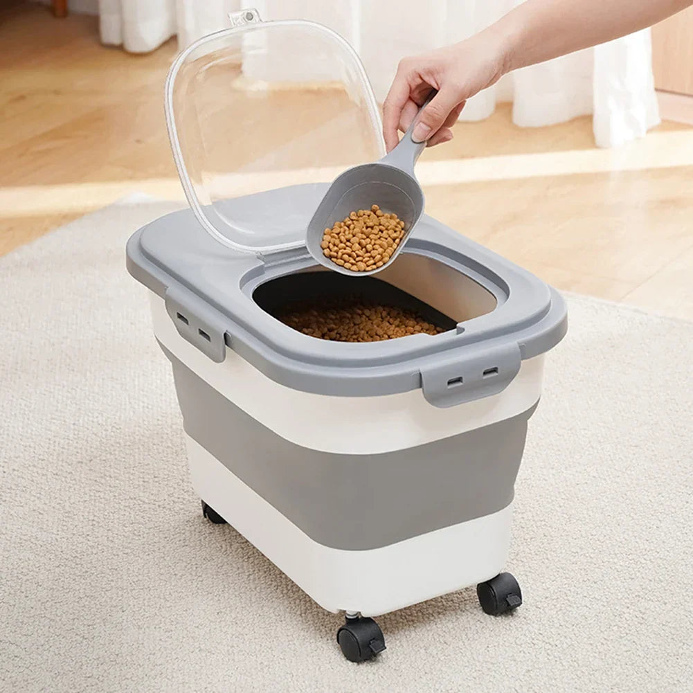 Armazenador Dobrável de Ração 15kg com Copo Medidor – ForPatas