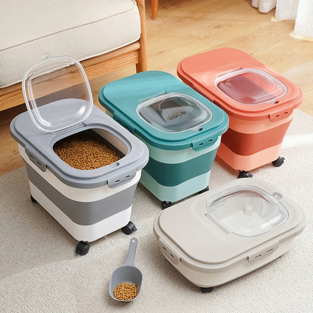 Armazenador Dobrável de Ração 15kg com Copo Medidor – ForPatas