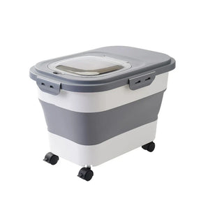 Armazenador Dobrável de Ração 15kg com Copo Medidor – ForPatas