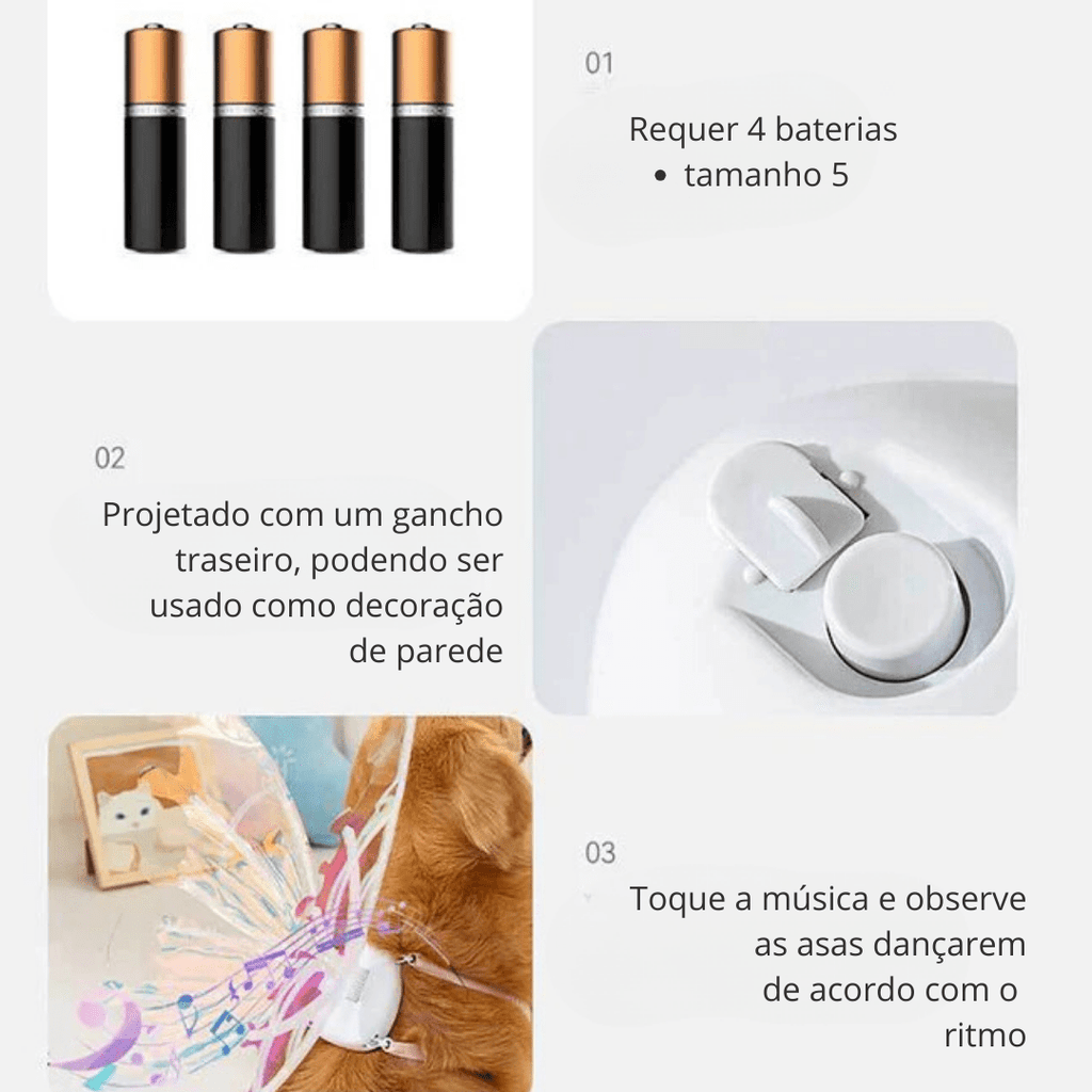 Asas de Borboleta Pet Brilhante - Kinect™