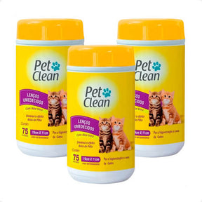 Kit com 3 Pacotes de Lenços Umedecidos para Pets – Higiene Rápida e Segura